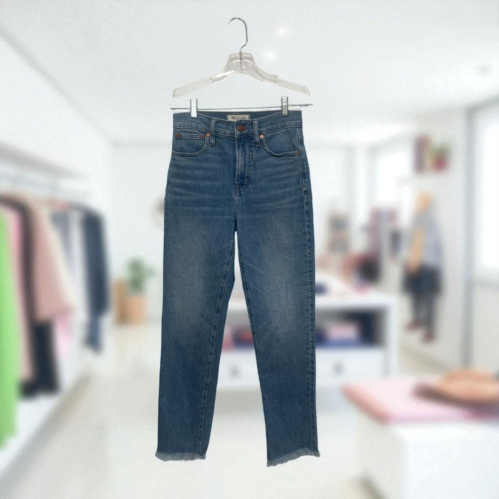 Madewell Perfect Vintage Jeans‎ Size 25 Raw Hem High Rise 90s Soft Girl Casual